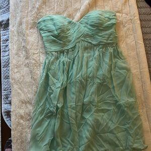 Strapless Formal Mint green Midi Dress